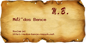 Módos Bence névjegykártya